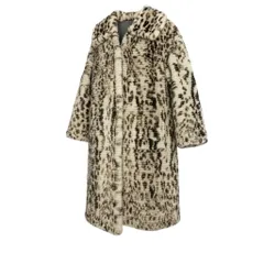 70b9 FENDI フェンディ レオパード柄染めミンク カシミヤ100％ リバーシブル ミンクコート 毛皮コート 40 ミンク カシミア レディースta1のサムネイル