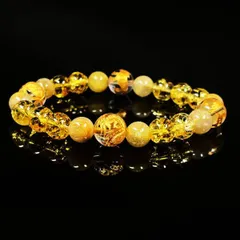 最強金運数珠 10ミリ 8ミリ 金彫四神獣 本水晶 シトリンクラック ゴールド ルチルクォーツ ブレス 相性抜群 天然石 パワーストーン 開運 誕生日 ギフト 贈り物 SiSin32 / 運気向上 お揃い プレゼント 高品質 / 京海堂 天然石の卸　京の蔵
