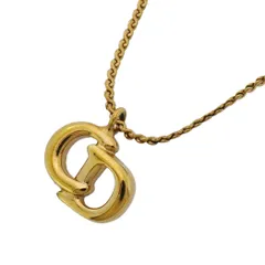 ★SALE【6jab0327】クリスチャンディオール ネックレス CDロゴ GPメッキ ゴールド【中古】レディース