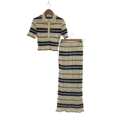 美品 24AW SNIDEL スナイデル シアーニット セットアップ トップス スカート ONESIZE アイボリー レディース 古着 中古 USED