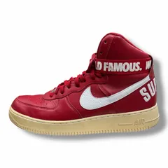 Supreme  × NIKE 14AW Air Force 1 High World Famous ワールドフェイマス エアフォースハイ スニーカー シュプリーム  × ナイキ 698696-610 レッド 30cm （9027M）