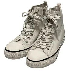 美品 ASH アッシュ B’2nd 別注 VIRGIN レザー インヒール サイドファスナー ハイカット スニーカー サイズ37 約23.5cm ホワイト レディース 古着 中古 USED