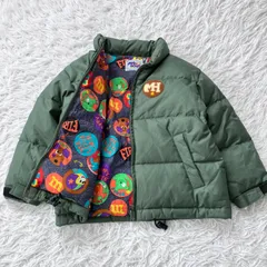 ミキハウス  ダウンジャケット 100cm  防寒 カーキ キッズ ベビー  アウター 古着 2960