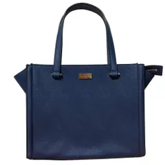 美品 KATE SPADE ケイトスペード サフィアーノレザー トートバッグ ブルー レディース 古着 中古 USED