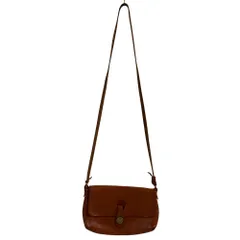 美品 IL BISONTE イルビゾンテ ヌメ革 レザー フラップ ショルダーバッグ ポシェット ブラウン レディース 古着 中古 USED