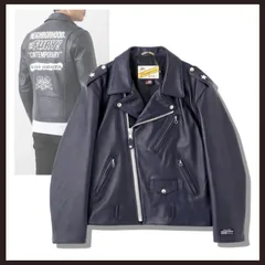 新品 未使用 ネイバーフッド ショット ワンスター ライダース レザージャケット ネイビー S【NEIGHBORHOOD Schott】ダブルライダースジャケット