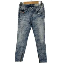 DIESEL(ディーゼル) ジーンズ サイズ24 レディース GRUPEE-ZIP ブルーグレー×ネイビー フルレングス