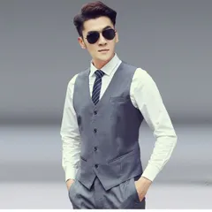 【CHA130110XL】ベスト ジレベスト 尾錠付き 結婚式 フォーマル パーティー ビジネス オールシーズン XLサイズ グレー