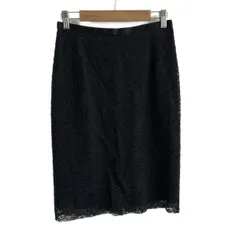 DOLCE&GABBANA(ドルチェアンドガッバーナ) ロングスカート サイズ38 S レディース美品  - 黒 ツイード/チュール/レース/ウエストゴム