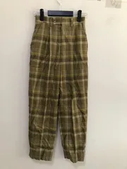 31653コ  CREOLME（クレオルム）カジュアルパンツ　チェック　イエロー系　Sのサムネイル