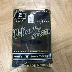 半額以下！　コ160921BO-S.M.L.XL　ベルバシーン 　VELVA SHEEN　  BLACK＋OATMEAL　ブラック／オートミール　２枚入り　S,M.L,XL 選べるサイズ　　ポケット無し　無地T　Vネック　インナー　トップス　上質な肌着