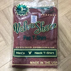 半額以下！161276　ベルバシーン 　H.BURGANDY　VELVA SHEEN　選べるサイズ　S,M,L　 半袖　Vネック　Tシャツ　ポケット有　　インナー　トップス　上質な肌着