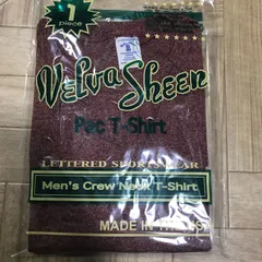 半額以下！161275B-S　ベルバシーン 　VELVA SHEEN　　バーガンディー　S　 無地半袖　クルーネックTシャツ　ポケット有　　インナー　トップス　上質な肌着