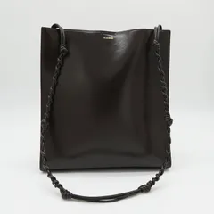 ジルサンダー TANGLE MEDIUM タングル レザー ショルダーバッグ ダークブラウン