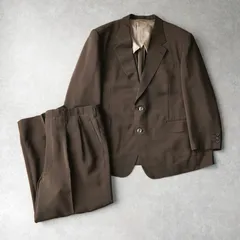 【バレンタイン期間限定セール5%OFF 】イヴ サンローラン ヴィンテージ シングル テーラードジャケット ツータック スラックス セットアップ ブラウン メンズ