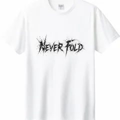 【新品】NEVER FOLD ストリートデザインTシャツ/英字グランジプリント/半袖Tシャツ/白