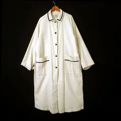 サマンサモスモス SM2 綿麻 ライン配色 コート ロングコート オーバーサイズ ステンカラー リネン コットン F キナリ