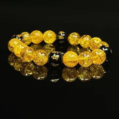 富と繁栄をもたらしたい方はこれ！ 10mm 十二支梵字一体彫オニキス シトリンクラック ブレス 干支 お守り 天然石 数珠 最強金運  開運  bon3 /  魔除け 運気向上 お揃い プレゼント お祝 高品質 / 京海堂 天然石の卸　京の蔵