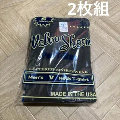 半額以下！160922　VELVA SHEEN　BLK×2　ブラック　黒色　２枚入り　S,M,L,XL 選べるサイズ　無地T　Vネック　インナー　トップス　上質な肌着