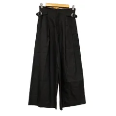 美品 LOEFF ロエフ ユナイテッドアローズ サージ クロップド ワイドパンツ スラックス サイズ1 ブラック レディース 古着 中古 USED