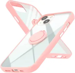 E149924　campino iPhone 13 mini ケース アンチショック 耐衝撃 フィンガー リング スリム 薄型 レンズ保護 フラミンゴ ピンク クリアのサムネイル