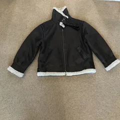 42037タ　ungridアングリッド　ビッグシルエットフェイクムートンボアブルゾン　S　ダークブラウン　中古　古着