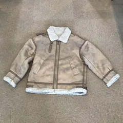 42039タ　ungridアングリッド　ビッグシルエットフェイクムートンボアブルゾン　S　ベージュ　中古　古着