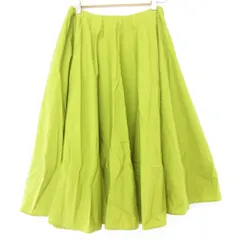 良品 MARNI マルニ ひざ丈 ミディ丈 ボリューム フレアスカート 40 ライトグリーン レディース 古着 中古 USED