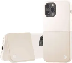 C148637 　campino iPhone 12 Pro Max ケース OLE stand ーU スタンド機能 耐衝撃 レンズ保護 背面 フラット 動画 マット シルバー ホワイト × ウォーム グレイ
