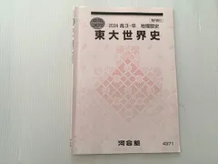 河合塾　夏期講習　東大世界史 河合塾 東大世界史 夏期講習 2024 高3・卒 地理歴史 状態良い 003s0B