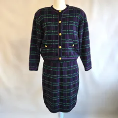 昭和レトロ ニット 2ピースセットアップ スーツ