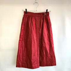 巻きスカート風　ミディ丈　フレアスカート