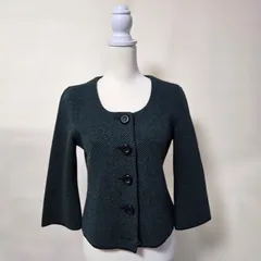 昭和レトロ　ニット　カーディガン　グリーン