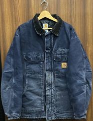 小さめサイズ Carhartt デトロイトジャケット 極上フェード レザーロゴ 小さめサイズ Carhartt デトロイトジャケット 極上フェード レザーロゴ