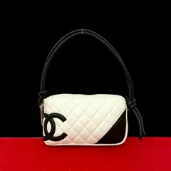極 美品 シール有 9番台 CHANEL シャネル ヴィンテージ カンボンライン マトラッセ ココマーク レザー 本革 ハンドバッグ ホワイト 30847