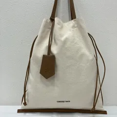 9371　良品　CONVERSE TOKYO　コンバーストウキョウ　 トートバッグ　キャンバスレザートートバッグ　 巾着型　無地　ロゴ　レディースのサムネイル
