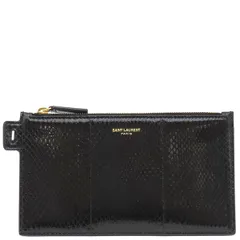 サンローラン SAINT LAURENT ポーチ チェーンポーチ レザー ブラック ゴールド金具 黒 パイソン型押し  669907 【箱】【中古】