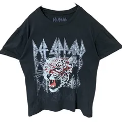 M デフパレード ロック バンT バンド アニマル ヒョウ ビッグプリント  ブラック 黒 Tシャツ レディース ユニセックス メンズ 古着 半袖 CHM