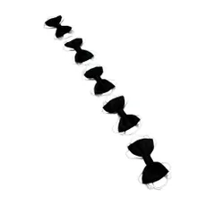 リボン レース ハンドメイド パーツ 5個セット 黒 サテンリボン 手芸材料 髪飾り 素材 モノトーン pt-3024