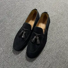 ブラック スウェード タッセル ローファー 41 ザラ