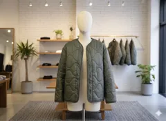 新品タグ付き　ライトカーキ　オリーブ色 キルティングジャケット アウター　S