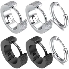 【人気商品】フープピアス リングピアス シンプル 316Lサージカルステンレス 金属アレルギー対応 男女兼用 リング フープ ピアス メンズ レディース (3種6個セット)