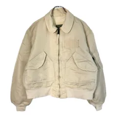 USA製 ALPHA INDUSTRIES アルファ インダストリーズ CWU-45/P フライトジャケット アイボリー(メンズ LARGE)中古 古着 X2928