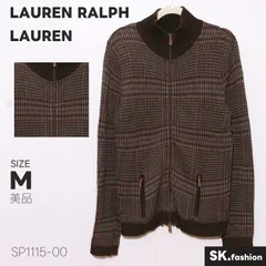 美品 LAUREN RALPH LAUREN アウター チェック柄 ニット素材 スタンドネック ジップアップ ジャケットのサムネイル