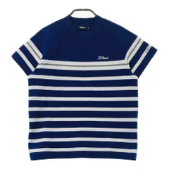 サイズ：M TITLEIST タイトリスト  半袖ニットセーター ボーダー柄 ネイビー系 [240101611875] ゴルフウェア レディース ストスト