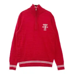 サイズ：L ADMIRAL アドミラル  ハーフジップ 長袖ニットセーター 迷彩 カモフラ柄 レッド系 [240101617494] ゴルフウェア メンズ ストスト