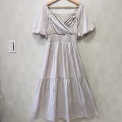 【GRL】グレイル カシュクールバルーンスリーブティアードワンピース ロング丈 フリーサイズ レディース 古着