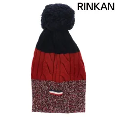 モンクレールガムブルー ローゲージ切替ニット帽 メンズ