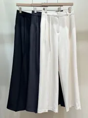 春新商品 スラックス パンツ ツータック セミ ワイド デイリー ウエスト後ろゴム ストレッチ