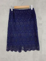 美品 Spick & Span スピック＆スパン ケミカルフラワー レース タイト スカート size36/紺 ■■ レディース